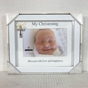 NEW Malden My Christening 4x6 Picture Frame White with Glass Shadowboxed